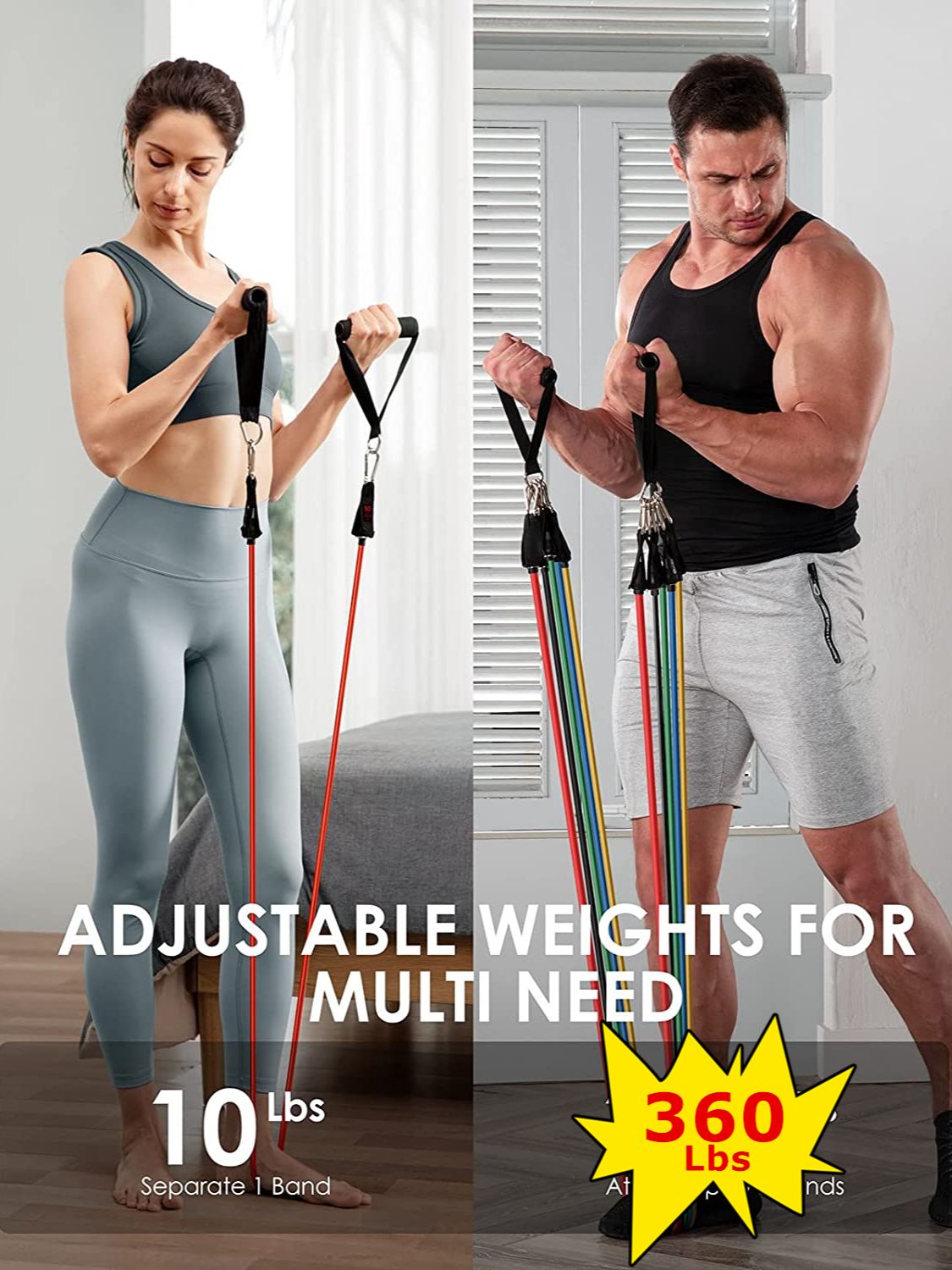 Fitness Exercises Resistance Bands Set